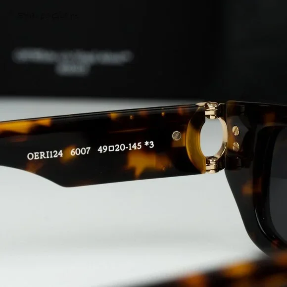 Off-White Men Sunglasses Havana Grey Square OERI124 FILLMORE  display picture 1